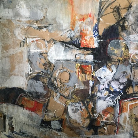 Mixed media on brown paper 2021