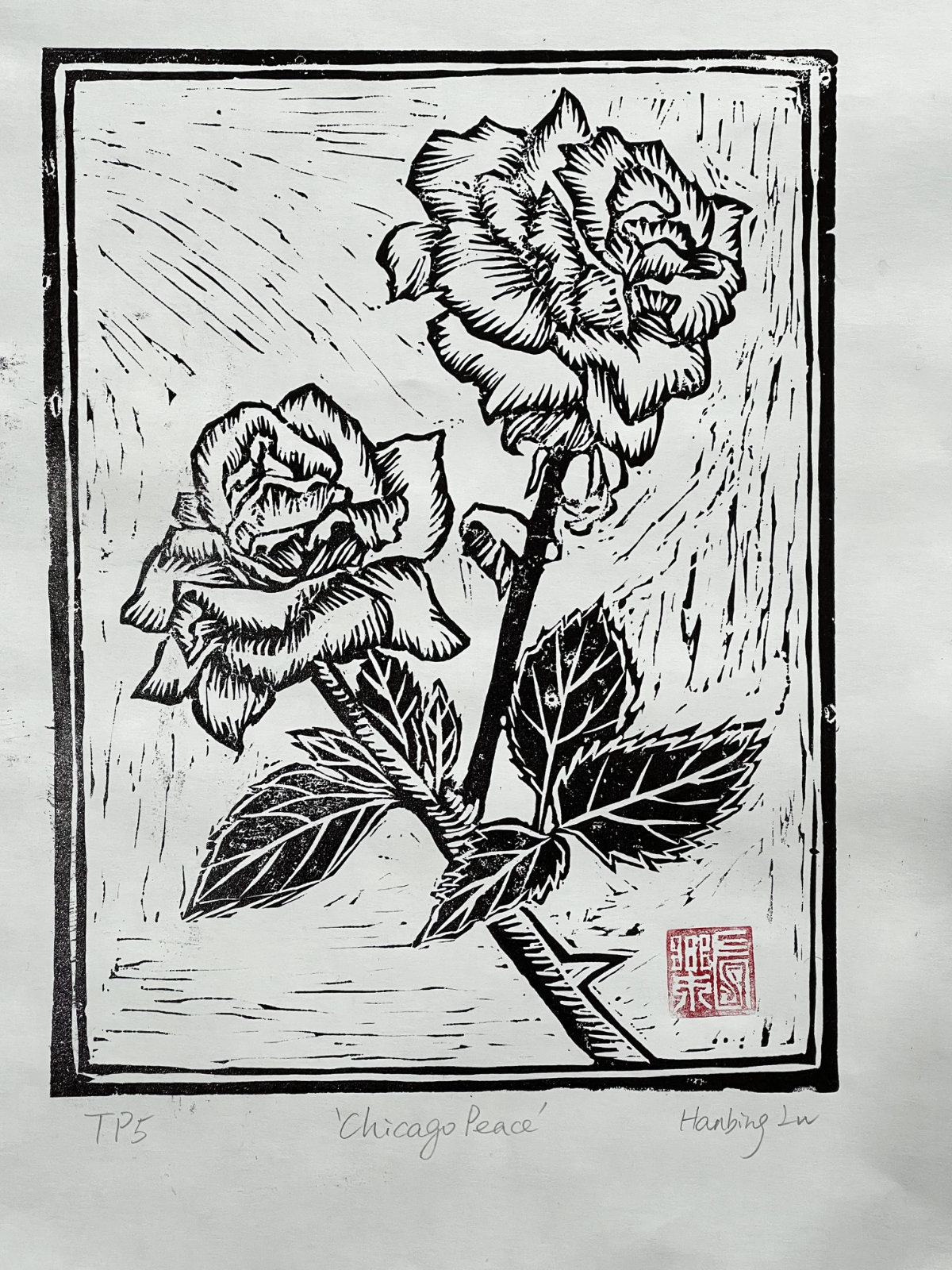 Hanbing recent works: lino